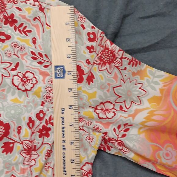 Chico's Colorful Red Orange Floral Print Casual Jacket‎ Women's Size 1 (Med/8) - Picture 15 of 15